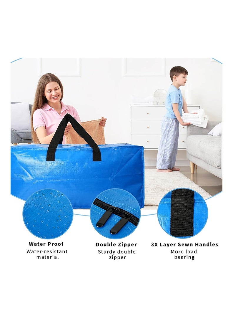 Auger Moving Bags,2 Pack Heavy Duty Extra Large Moving Bags Storage Tote - Strong Handles& Backpack Straps - Space Saving Storage Bags Alternative to Moving Boxes and Bins, Storage Totes Holiday, Travel,Storage Moving & Clothing Storage Packing Organizer Blue - Image 2